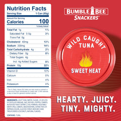 Bumble Bee Snackers Sweet Heat tuna pop-top showcases easy-open convenience for on-the-go meals.
