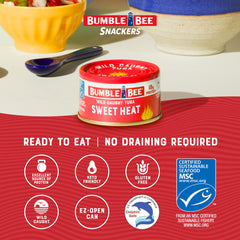 Bumble Bee Snackers Sweet Heat served in wrap demonstrates versatile, convenient meal ideas.