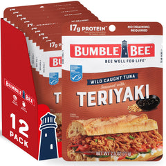 Bumble Bee Teriyaki Tuna Pouch open, convenient protein ready to eat.