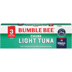 Bumble Bee Chunk Light Tuna in Water can highlighting lean protein.
