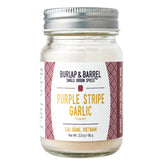 Burlap & Barrel Purple Stripe Garlic Powder jar for rich, savory-sweet flavor