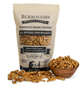 Burroughs Family Farms organic walnuts halves pack, ideal for snacking.