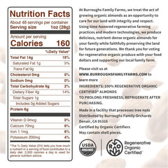 Burroughs Family Farms regenerative organic certified almonds on sustainable farm.