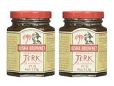Busha Browne Jerk Seasoning bottle front for authentic Jamaican flavor ready for grilling.