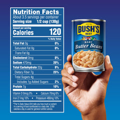 Bush's Best Baby Butter Beans offer creamy texture in a bowl for salads.