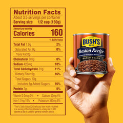 Close-up of glossy sauce with molasses and spices on Bush's Best beans