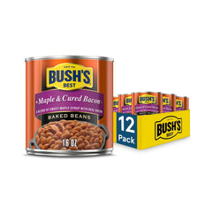 Bush's Best maple-cured bacon baked beans can, convenient protein source