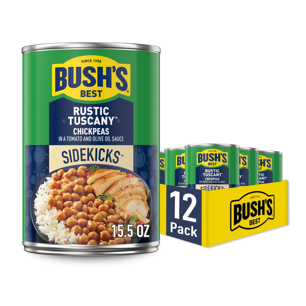 Bush's Best Rustic Tuscany Chickpeas can front for quick, protein-rich meals.