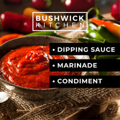 Wings glazed with Bushwick Kitchen Weak Knees Curry Sriracha for sweet heat.