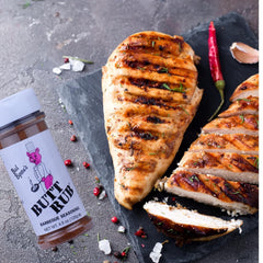 Butt Rub 4-5-oz shaker delivers quick seasoning for weekday cookouts.