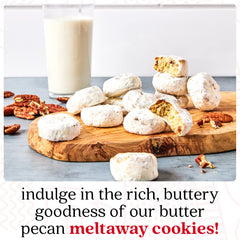 David's Cookies Butter Pecan Meltaways close-up with pecan crunch