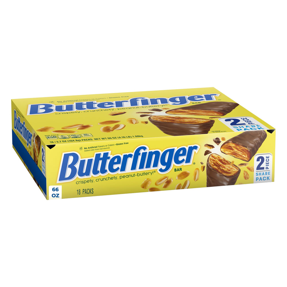 Butterfinger full-size bar unwrapped for on-the-go snacking