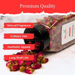 Byait rose buds packaged display showing premium quality for baking and crafts.