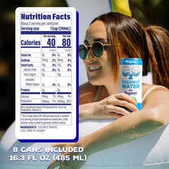 C2O coconut water pour showing refreshing hydration and real flavor.