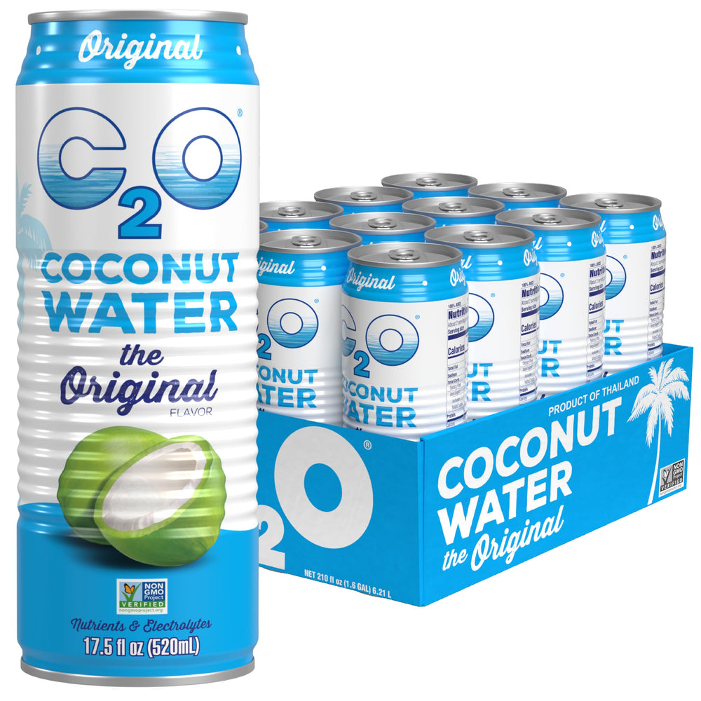 C2O Original flavor 12-pack cans ready to refresh on the go.