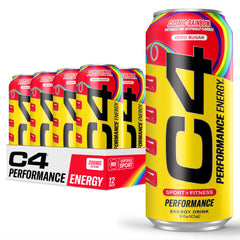 C4 Cosmic Rainbow can front view highlighting zero sugar energy for workouts