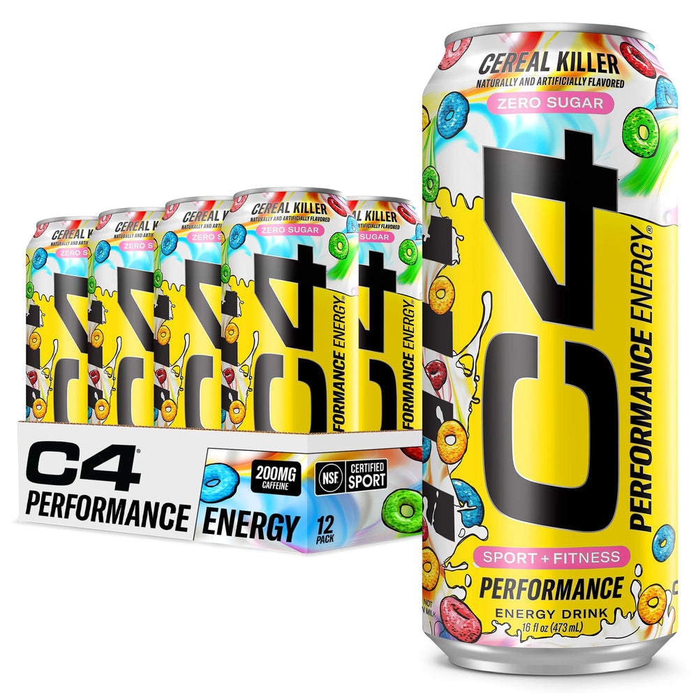 C4 Energy Cereal Killer pack of 12 cans for convenient pre-workout energy.
