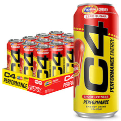 C4 Energy Cherry can front view boosts focus for training