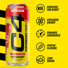 C4 Energy Cherry can open pour demonstrates on-the-go refreshment and quick energy