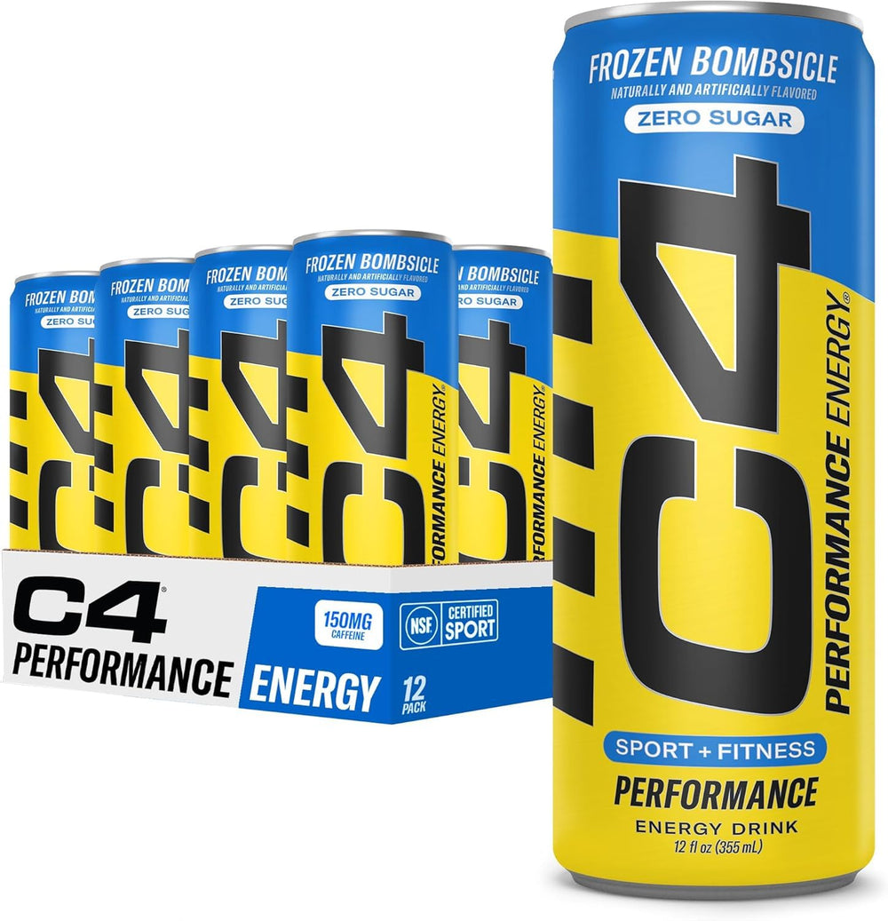 C4 Energy Frozen Bombsicle 12-pack, sugar-free pre-workout option for on-the-go fueling