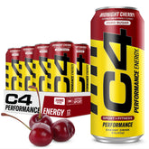 C4 Energy Midnight Cherry can front view showing zero sugar energy boost for workouts