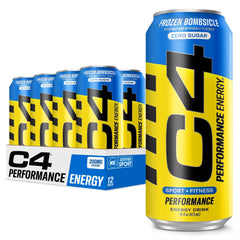 C4 Energy on-shelf can showing a sugar-free formula for workouts