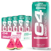 C4 Smart Energy Watermelon Burst bottle ready for on-the-go focus and clean energy.