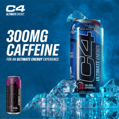 C4 Ultimate Energy highlighting TeaCrine and Dynamine for balanced energy