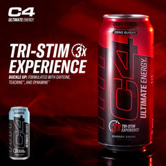 Tri-stim energy blend with caffeine, TeaCrine, and Dynamine.
