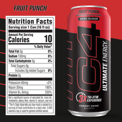 C4 Ultimate Energy variety-pack label showcases multiple flavors for personal tasting.