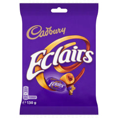 Cadbury Chocolate Eclairs 130g bag front view, perfect for quick desk-side sharing