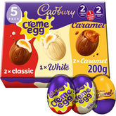 Cadbury mixed eggs gift box with white, milk, and caramel creme eggs for sharing