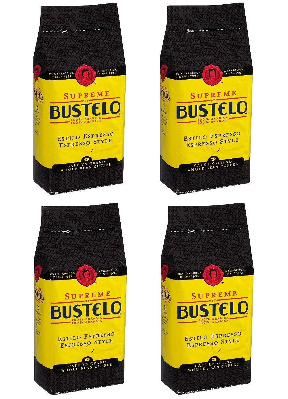 Cafe Bustelo Supreme Whole Bean espresso coffee—fresh grounds ready for your home espresso