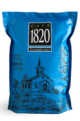 Café 1820 whole bean bag front label showing premium Costa Rican blend and aroma