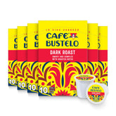 Cafe Bustelo dark roast box front ready for bold morning brewing