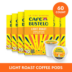 Cafe Bustelo light roast pod close-up highlighting crisp notes for convenient brewing