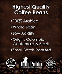 Cafe Don Pablo cup steaming evokes inviting aroma and smooth flavors.