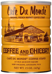 Cafe Du Monde coffee bean blend can ready for quick brew any morning.