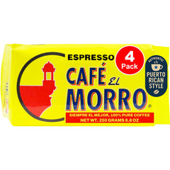 Cafe El Morro dark roast espresso ground coffee bag seals freshness