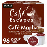 Café Escapes Café Mocha packaging emphasizing rich cocoa-coffee balance
