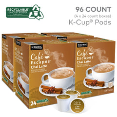 Cafe Escapes Chai Latte K-Cup pod close-up ready to brew