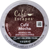 Café Escapes Gourmet Café Mocha K-Cup showing rich chocolate aroma for easy single-serve indulgence.