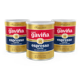 Café Gaviña Espresso Roast can, extra-fine grind, ideal for espresso extraction.