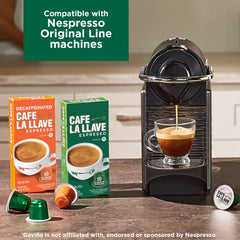Cafe La Llave compatible with Nespresso Original Line for quick at home shots.