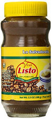 Cafe Listo instant coffee 100 g jar offers convenient, authentic El Salvador flavor.