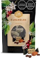 Cafe Quindio chewy coffee caramels packaging ready for gifting.