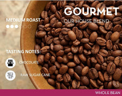 Cafe Quindio medium roast bag label and roast info, showcasing 100% Colombian beans.