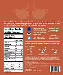 Cafe Tastlé Caramel Macchiato packets image emphasizes easy, on-the-go preparation.