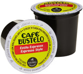 Cafe Bustelo Keurig espresso K-Cup Cuban pods with bold aroma.