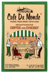 Cafe Du Monde decaf chicory single-serve box 12 for easy mornings.
